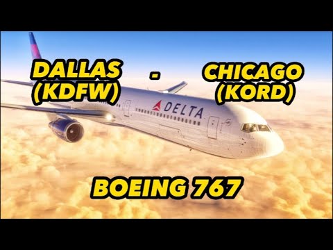 BOEING 767 | Live Weather I KDFW- KORD I FULL FLIGHT #msfs2020