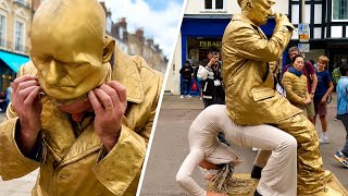 How the London Levitating Gold Man Comes to Life! 😱.