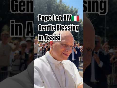 ??Pope Leo XIV Greets Pilgrims and Blesses a Child in Assisi #popeleoxiv #vatican #blessing #Assisi