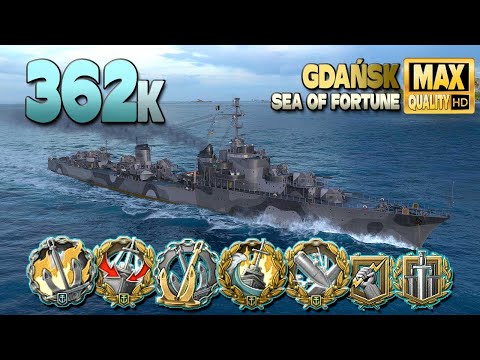 Destroyer Gdańsk: Huge 363k on map Sea of Fortune - World of Warships