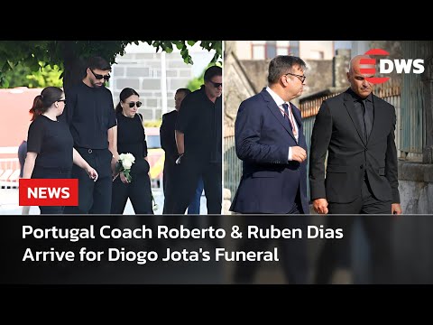 Portugal Coach Roberto Martinez & Ruben Dias Attend Diogo Jota’s Funeral in Gondomar | AD1E