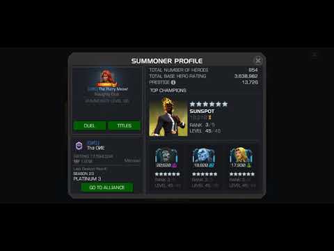 defeating the top base hero rating| FT. sunspot only 5 % left | ⚫ unofficial mcoc addition ⚫|