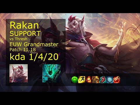 Rakan Support vs Thresh - EUW Grandmaster 1/4/20 Patch 11.18 Gameplay