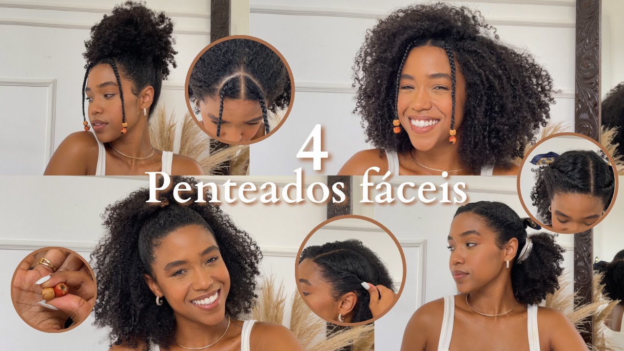 Penteados para cabelos crespos e cacheados *fácil e rápido*