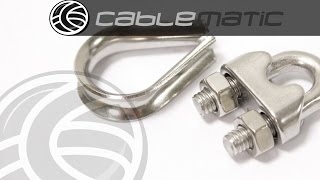 Guardacables y grapa para cable de acero inoxidable distribuido por CABLEMATIC ®