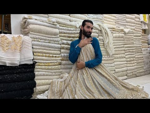 Best design chikan kari saree fabric low price rabi center samandar baba