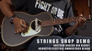 Video thumbnail for STRINGS SHOP DEMO : GRETSCH G9520E GIN RICKEY ACOUSTIC/ELECTRIC by Strings Shop