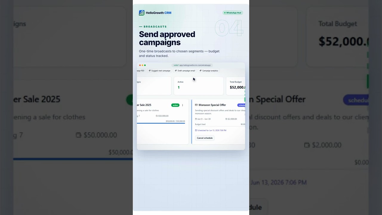 HelloGrowthCRM Communication Module | Manage WhatsApp, Team Inbox & Web Chat