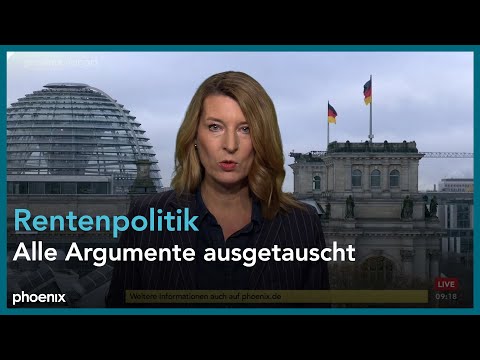 phoenix nachgefragt mit Franziska Reich zur Rentenpolitik am 18.11.25