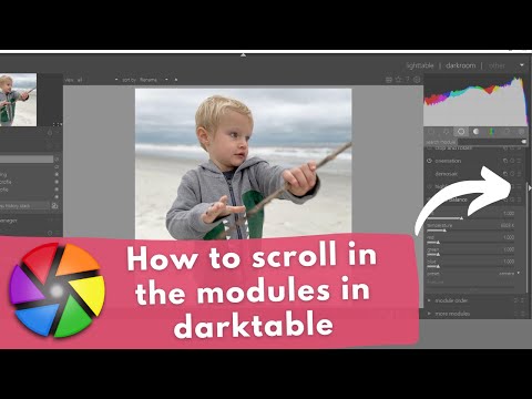 How to make the module side panel scroll in darktable