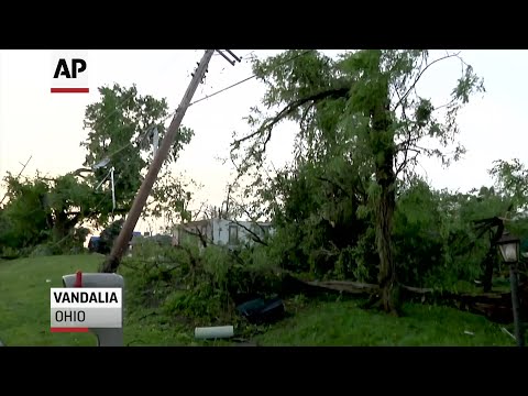 A series of apparent tornadoes hit Dayton, Ohio and its surrounding communities Monday, leaving a trail of destruction but no reported deaths or serious injuries thus far. Francis Dutmers of Vandalia, Ohio says he and his wife 'were lucky'. (May 28)