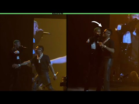 Wizkid Almost Shed Tears When Bella Shmurda was Performing At the O2 Arena. (WATCH MOMENT)