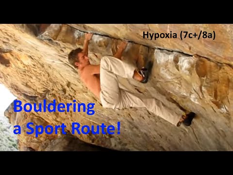 Bouldering Hypoxia (7c+ sport), Supertubes, Montagu