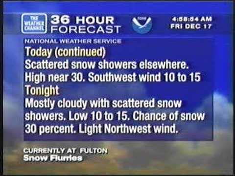 WeatherStar XL v1, Fulton NY, 12-17-1999,