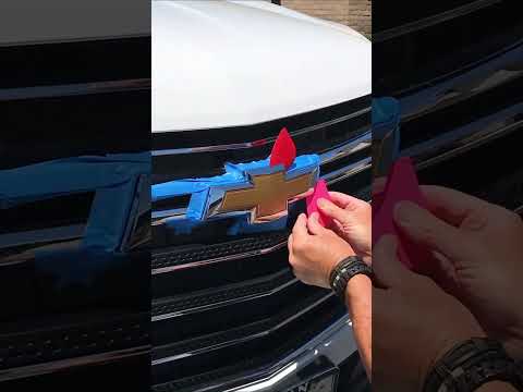 Replace the yellow bowtie emblem on the 2020 Chevy Traverse with a black one. #shorts #chevrolet