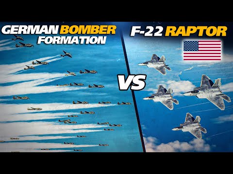F-22 Raptor Goes Back In Time | F-22 Raptor Vs German Bomber Formation | Digital Combat Simulator |