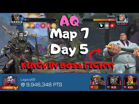 AQ Map 7 Day 5! Full Run/Kingpin Boss Fight! Over 9 Million Points! - Marvel Contest of Champions