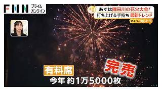 花火大会は“有料席の時代”へ　隅田川花火大会も有料席完売　約8割の大会で導入（2026年07月24日）