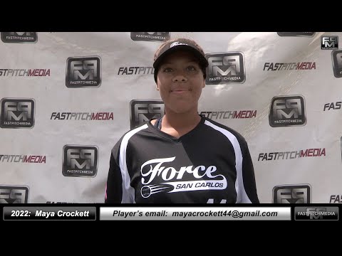 2022 Maya Crockett 3.5 GPA - Pitcher and First Base Softball Skills Video - San Carlos Force