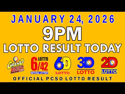 9pm Lotto Result Today PCSO January 24 2026