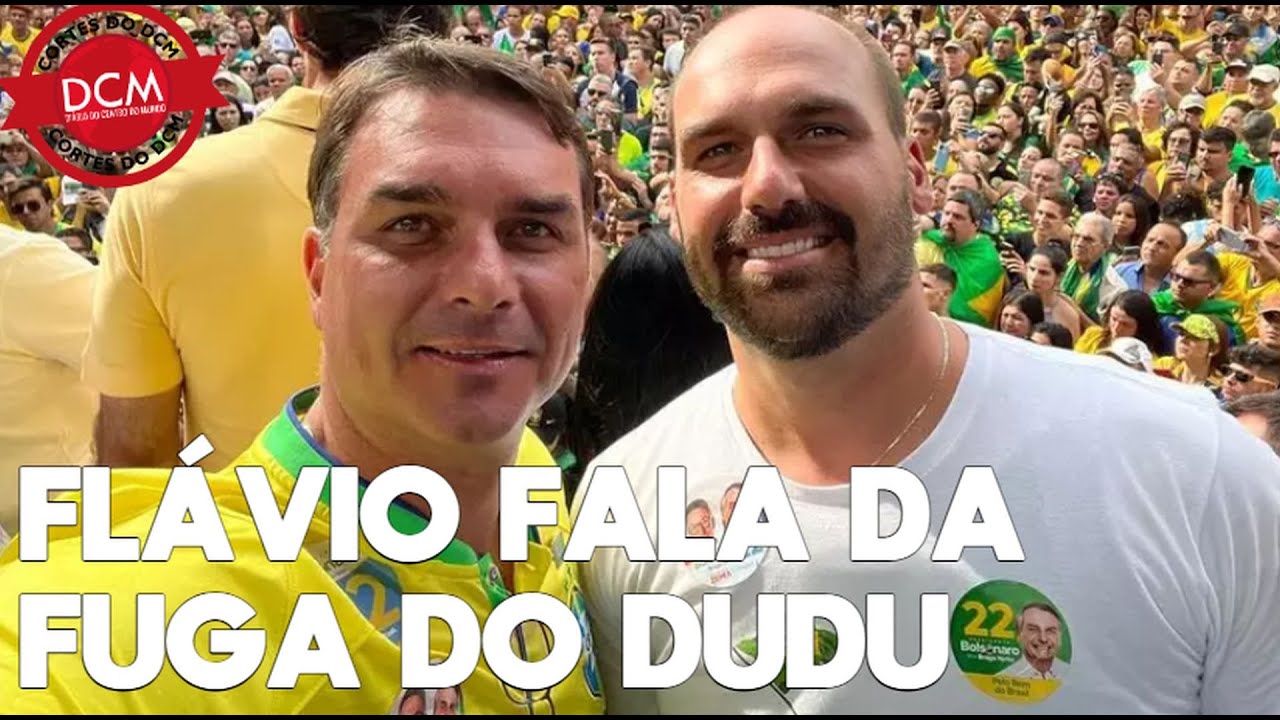 FLÁVIO BOLSONARO DIZ QUE EDUARDO FUGIU POR “MEDO”