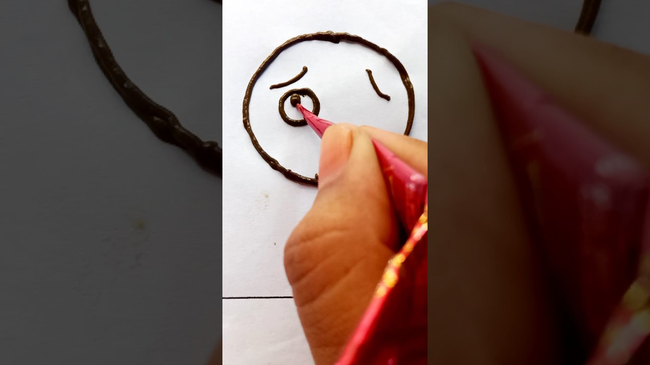 Easy to draw scared face emoji😟 #short#shorts#shortsfeed#tiktok#trending#viral#youtubeshorts#youtube