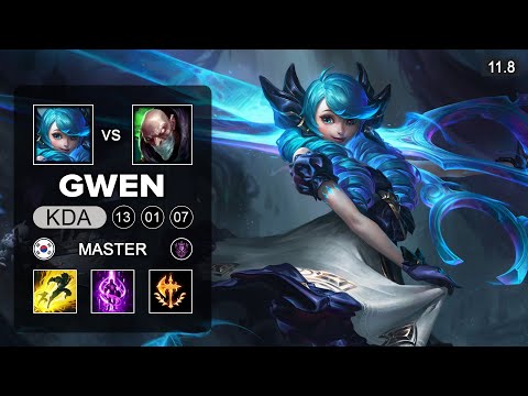 Gwen Top vs Singed - KR Master Patch 11.8