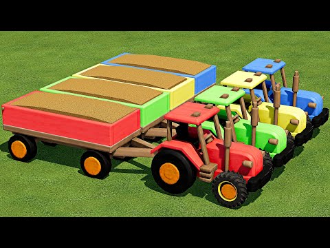 TRANSPORT, HARVEST & LOAD TRITICALE WITH JOHN DEERE TOY TRACTORS - Farming Simulator 22