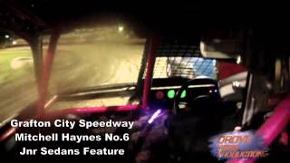 preview picture of video 'Mitchell Haynes Incar Grafton City Speedway Jnr Sedan Feature 06/04/12'