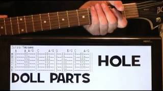 Hole Doll Parts Guitar Chords Lesson & Tab Tutorial also Miley Cyrus Cover