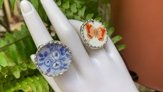 Broken China Adjustable Rings - Soft Solder