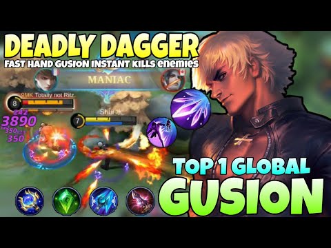MANIAC! Fast Hand Gusion Instant kills Enemies!  Gusion Best Build 2022 | Top 1 Global Gusion | Mlbb