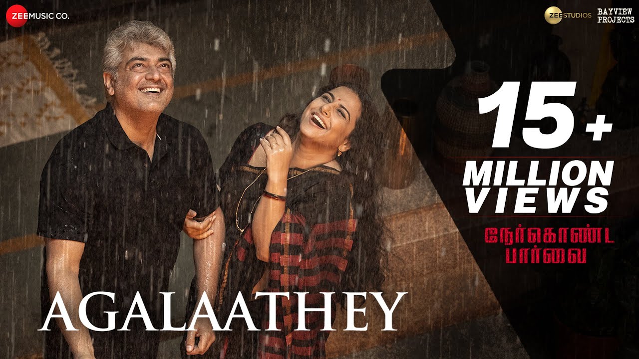 Agalaathey Song Lyrics | Nerkonda Paarvai (2019) | Prithivee, Yuvan Shankar Raja