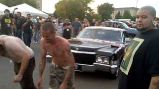 Sick Boys piercing Pulling a Loaded Caddy