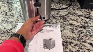 black and decker two slice toaster with extra wide self centering slots unboxing & review