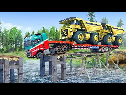 The BEST Transport Mining Truck for Crossing Collapsed Bridge