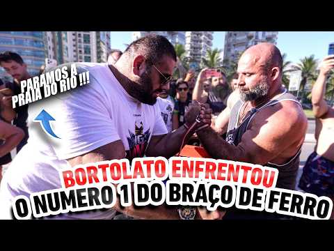 BORTOLATO ENFRENTOU O CAMPEÃO INVICTO DA LUTA DE BRAÇO - PARAMOS A PRAIA DO RIO DE JANEIRO !!!