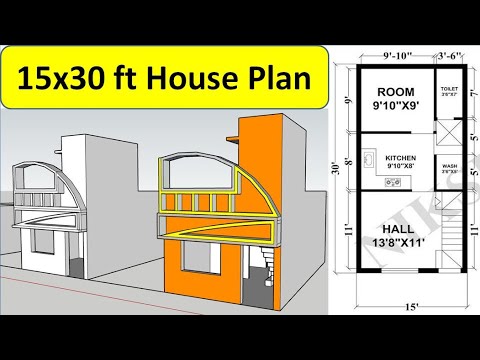 15x30 House Plan 15 x 30 Ghar Ka Naksha Small House Plans Design 450 sq ft house Plans