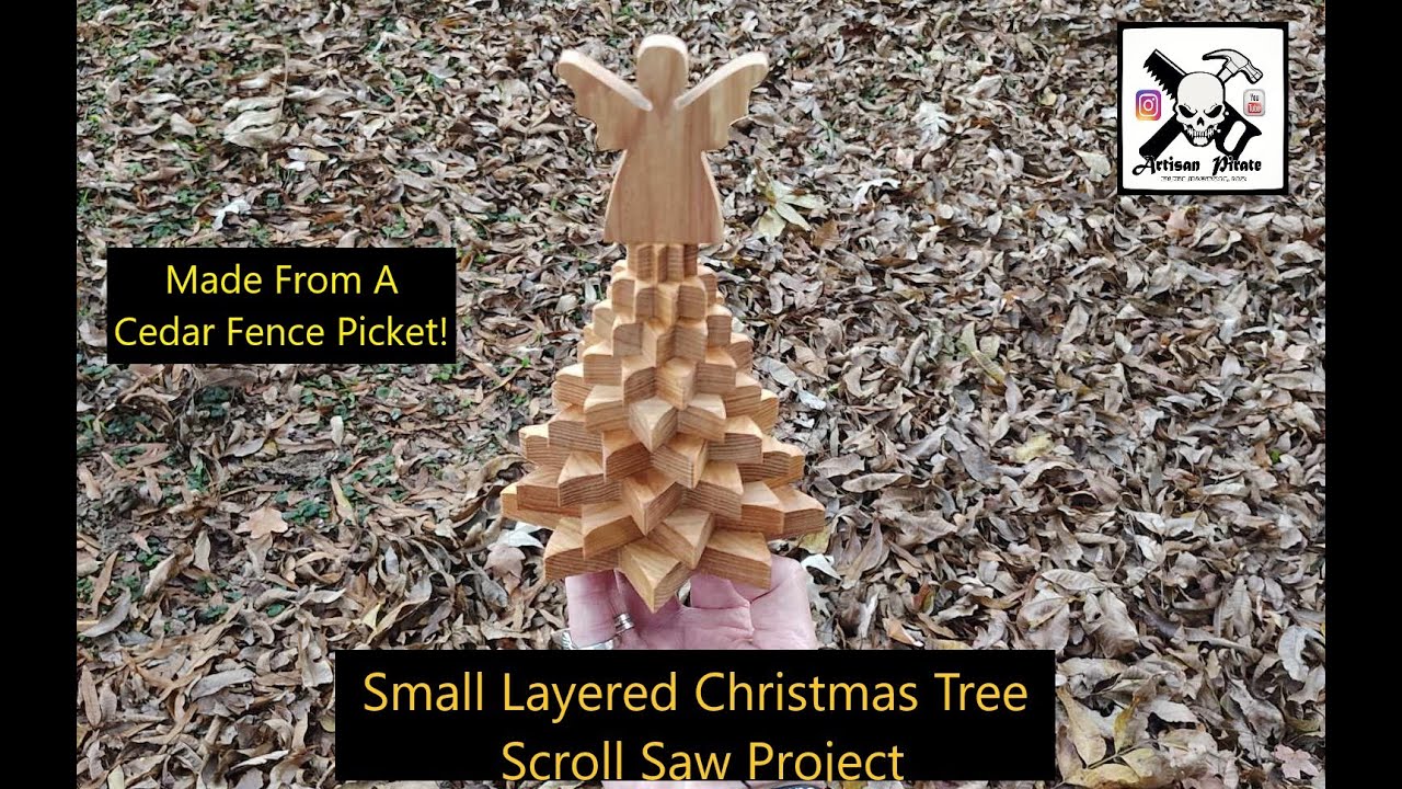 Small Layered Christmas Tree Made From A Cedar Fence Picket, Scroll Saw Project