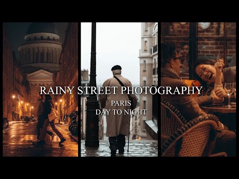 Cinematic POV Rainy street photography in Paris |  Day to Night