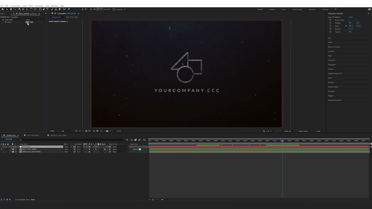 How to edit the Fire Collapsing Logo Intro in After Effects