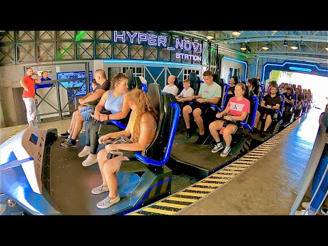 Hyperion Roller Coaster Ride at Theme Park Energylandia in Poland