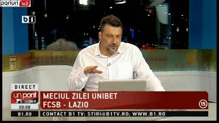 UPZ: Pariu in cota 1.76 pentru meciul zilei, FCSB – Lazio
