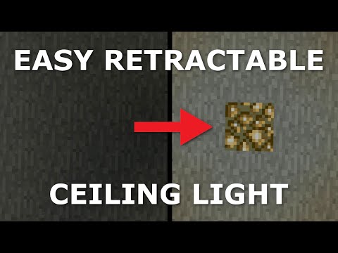 Easy Retractable Ceiling Light - Minecraft Building Tips