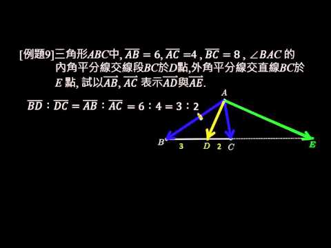 例題 角平分線與向量分點公式 數學 均一教育平台 例題 角平分線與向量分點公式 數學 均一教育平台