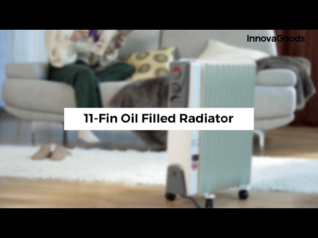 Radiateur à Huile InnovaGoods Oileven 2500W 11 Éléments Blanc Gris video