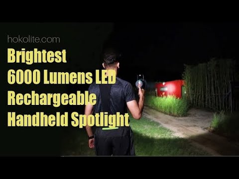 The 2023 Brightest Rechargeable LED Spotlight | 6000 Lumens Handheld Flashlight