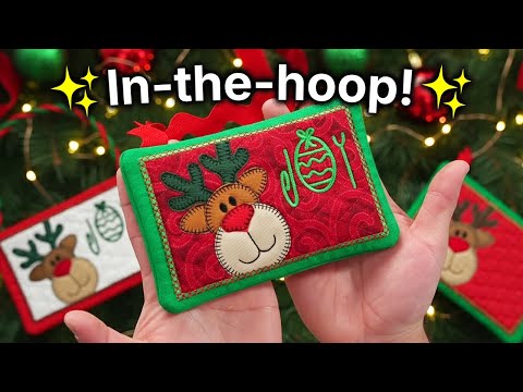 Reindeer Mug Rug In-the-Hoop | Beginner-Friendly Machine Embroidery Tutorial