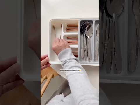 Gambar Stora Tempat Alat Makan Plastik Pp Extendable - Putih/Abu-Abu