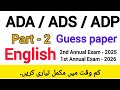 BA Part 2 English Guess Paper 2026 PU SGD GCUF Guess Paper 2026